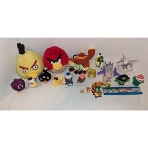 Mixed Lot Pokemon Angry Bird Toys Figures Plushies Super Mario Vintage Rare